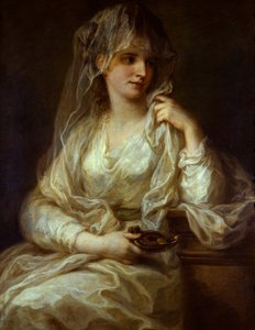 Porträtt av en dam som en vestalisk jungfru - Målning av Angelika (Angelica) Kauffmann (1741-1807), olja på duk av Angelica Kauffmann