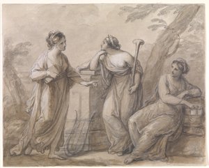 Tre muser i samtal av Angelica Kauffmann