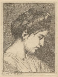 En ung kvinnas huvud i profil av Angelica Kauffmann
