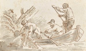 Fiskare som drar in nätet av Angelica Kauffmann