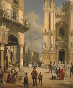 Piazza del Duomo, Milano, 1840.