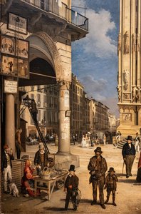 Vy över Duomo med Coperto av Figini, detalj