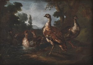 Landskap med fåglar av Angelo Maria Crivelli