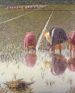 För åttio öre, av Angelo Morbelli (1853-1919), Olja på duk, 67,5x124,5 cm, Detalj av Angelo Morbelli