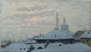 Tak under snön Tak under snön, 1910. av Angelo Morbelli
