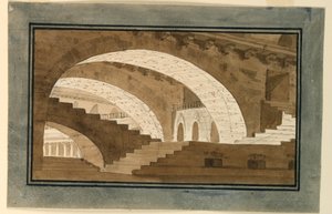 Scendesign, interiör av källaren på Palace