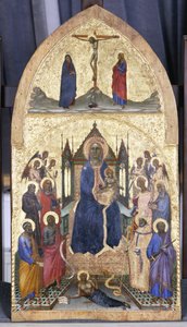 Enthroned Madonna and Child with Angels and Saints, ca 1360-70 (tempera på poppelträ)