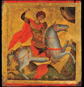 Akotandos, Angelos (aktiv ca 1425-1460) Saint George and the Dragon Tempera på panel ca 1440-1460 Benaki Museum, Aten 40,8x37,5 av Angelos Akotantos