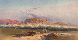 Aten och Akropolis (färg litho)