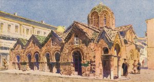 Panagia Kapnikari-kyrkan, Aten (svart litho)
