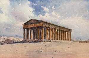 Hefaistos tempel, Aten (färg litho)