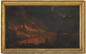 The Great Fire of London, ca 1666-1700 (olja på duk) av Anglo Dutch School