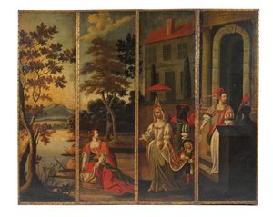 Fyrfaldig dubbelsidig skärm, c.1700