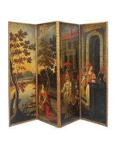 Fyrfaldig dubbelsidig skärm, c.1700