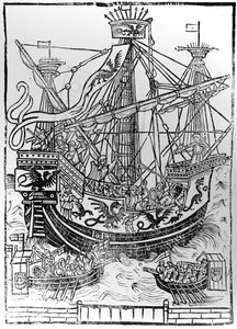 Den heliga romerske kejsaren Charles V:s triumferande ankomst till Brygge 1515 av Anglo French School