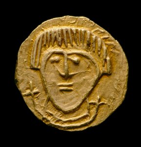 Crondall mynt nr. 59, anglosaxiskt mynt från Crondall Hoard, Crondall, Hampshire (guld)