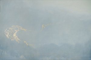 Light, 2022 (olja och bladguld på linne)