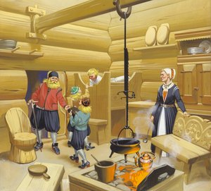 Norskt 1600-talshem (gouache på papper) av Angus McBride