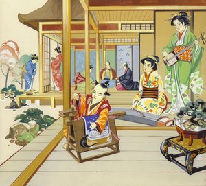Japanskt hus från 1700-talet (gouache på papper) av Angus McBride