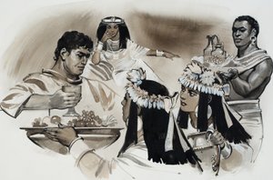 Anthony and Cleopatra (gouache på papper) av Angus McBride