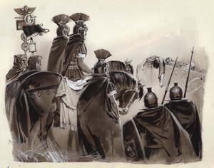 Brutus och Cassius döda (gouache på papper) av Angus McBride