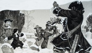 Churchyard Brawl (gouache på papper) av Angus McBride