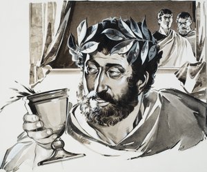 Kejsar Commodus (gouache på papper) av Angus McBride