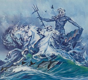 Hippocamp (färglitografi) av Angus McBride