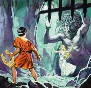 Orfeus och Eurydike (gouache på papper) av Angus McBride