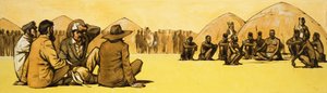 Pionjärer förhandlar med stamhövdingar i Afrika av Angus McBride