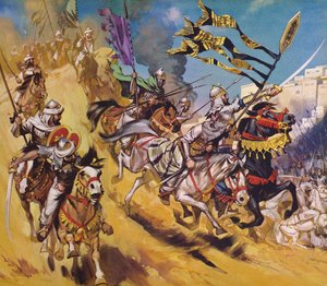 Saladin och hans saracener (färglitografi)