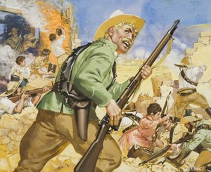 Belägringen av Mafeking, från 1899-1900 (gouache på papper)