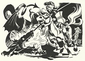 St George och draken (litografi) av Angus McBride