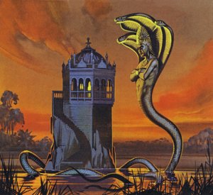 Naga-kungen (färglitografi) av Angus McBride