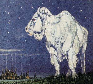 Den vita buffeln (färglitografi) av Angus McBride