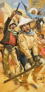 Trouble in Texas (gouache på papper)