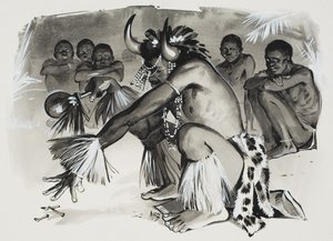 Witch Doctor (gouache på papper) av Angus McBride