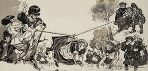 Witch Hunt (gouache på papper) av Angus McBride
