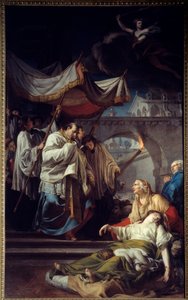 Borromee kommunicerande skadedjur. Saint Charles Borromee (Carlo Borromeo av Anicet Charles Gabriel Lemonnier
