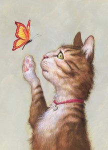 Eustace Tabby, 2019 (akryl på illustrationstavla, opublicerad) av Anita Kunz