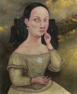 Lady With Nasal Issues, 2018 (akrylfärg på illustrationskartong)