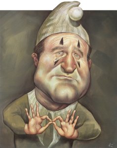 Robin Williams, 2000 (akryl på illustrationstavla) av Anita Kunz