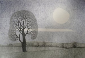February Moon, 2010 (färgpenna på papper)