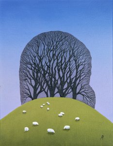 Hilltop with Sheep, 2017 av Anna Phillips