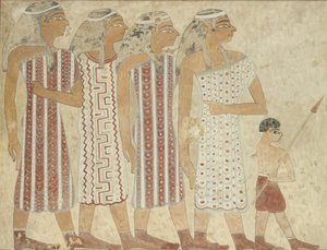 Kopia av väggmålning, privat grav 3 av Khnumhotpe III, Beni Hasan, 1900-talet