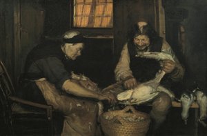 Gamla par som plockar måsar. Lars Gaihede och gamla Lene av Anna Ancher