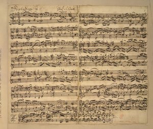 Lägg till MS 35021, f.8r, F-dur preludium, Das Wohltemperierte Clavier, bok 2, av Johann Sebastian Bach av Anna Magdalena Bach