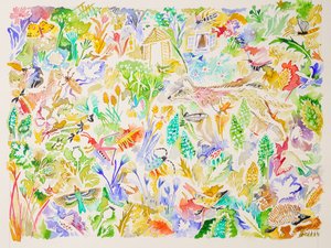1 Swansong, 2023 (akvarell) av Anna Pugh