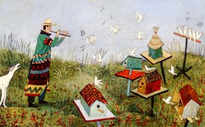 BirdPiper, 2001 (akryl) av Anna Pugh