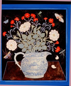 Blue Jug och Red Pinks av Anna Pugh